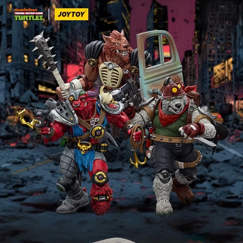 

New JOYTOY Dark Source TMNT Dirtbag&Groundchuck&Rahzar Classic Style 1:18 Movable Soldier Figure Limited Sale Of Surprise Gifts