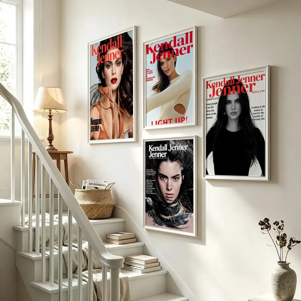 actress Kendall Jenner Poster Poster HD Waterproof Self-adhesive Art Print Wall Decor for Bedroom Living Room Gift