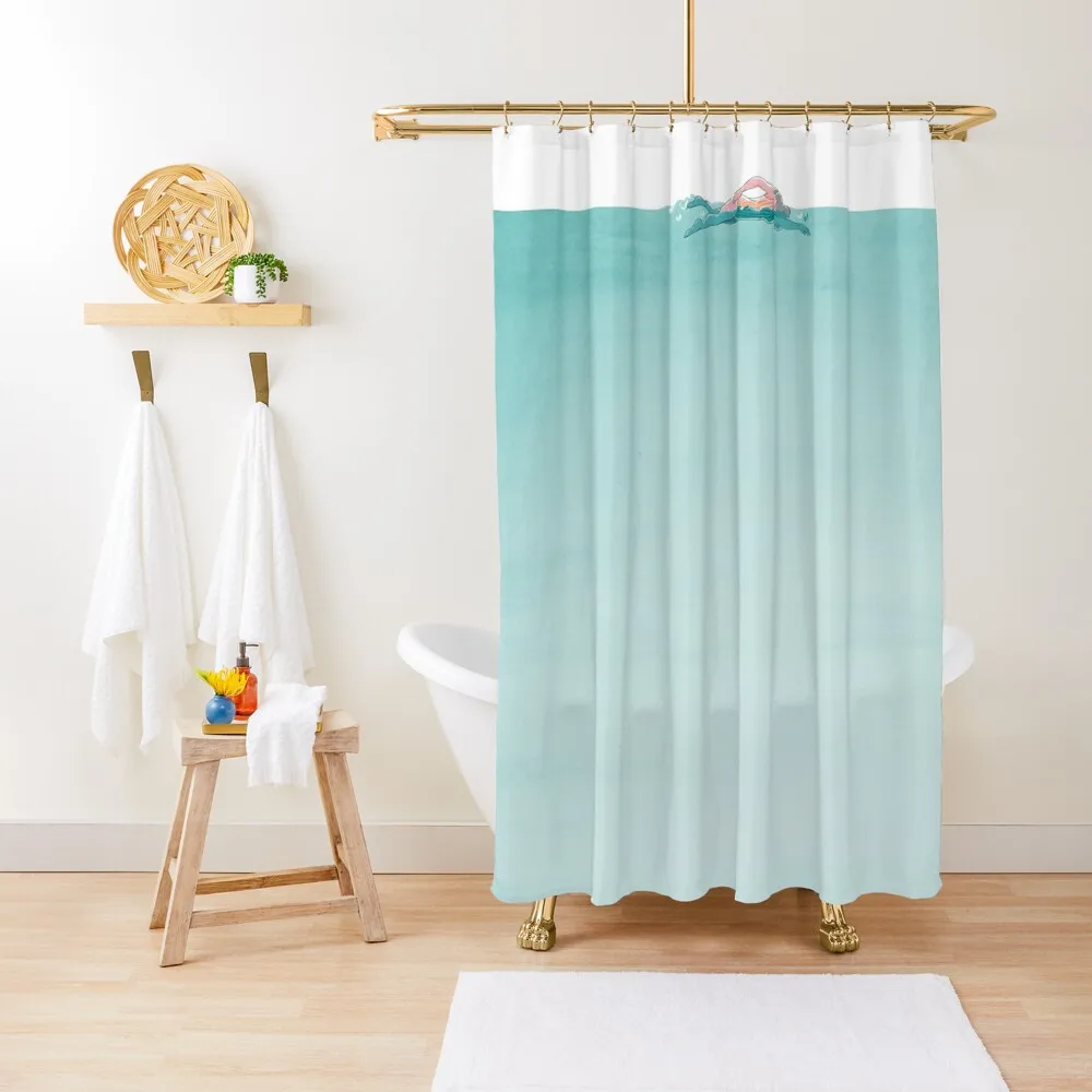 

Front crawl in the lagoon Shower Curtain Bathroom Shower For Bathroom Shower Curtain