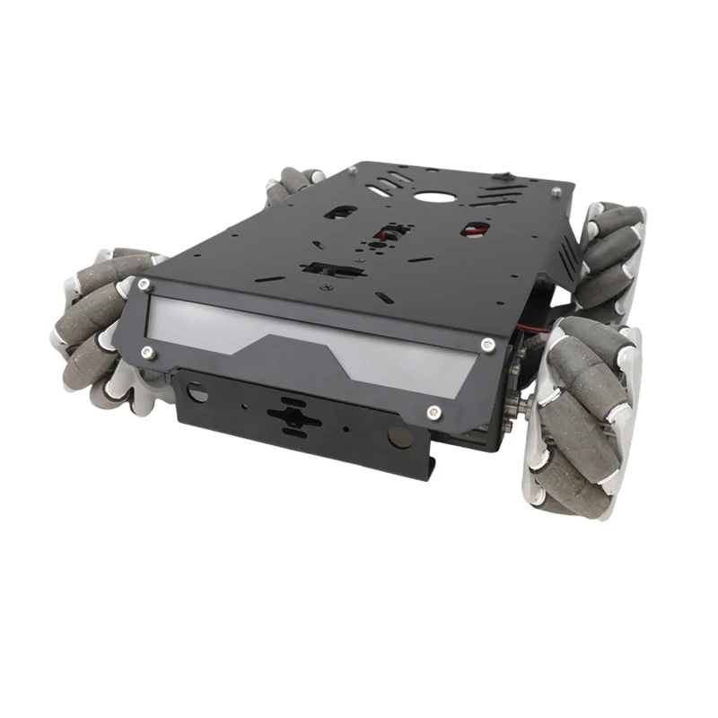 Upgraded V3 Mecanum Wheel Smart AGV Cart Aluminum Alloy Chassis with Suspension Swing Arms and Encoder Motors