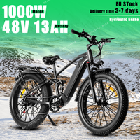 Electric Bike 1000W Motor 48V13Ah Lithium Battery Hydraulic brake City Ebike Adult Mountain 26*4.0-In Fat Tire Electric Bicycle