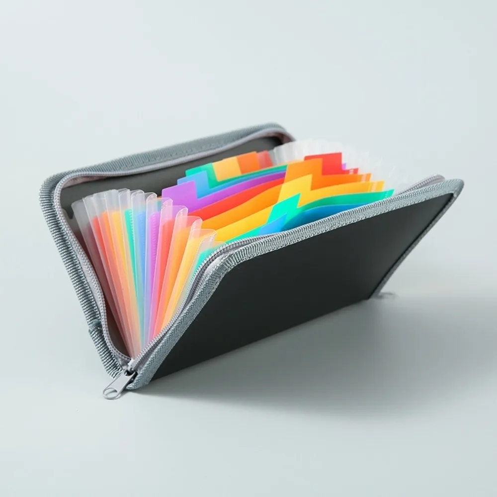 A6 File Organizer Waterproof Rainbow-Colored Document Storage Bag Compartment Colorful Expanding File Folder Office