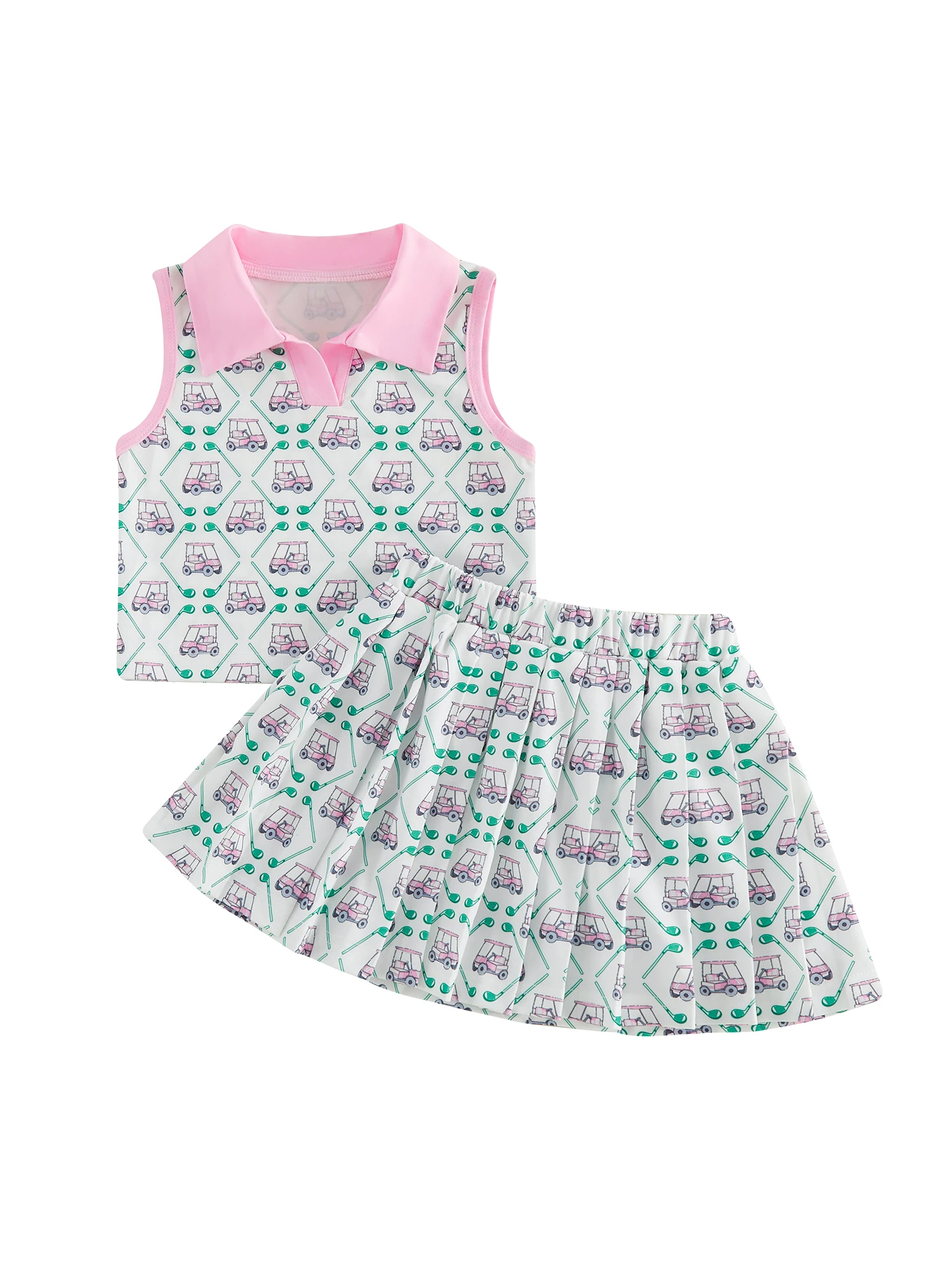 

Adorable Baby Girls Summer Clothes Cute Floral Print Sleeveless Top with Ruffled Skirt 2 Piece Outfit Set for Playtime
