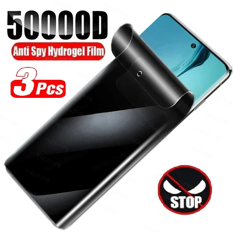 Privatsphäre Hydrogel Film Für Xiaomi 15 Pro 14T Redmi A5 14C K80 A4 Civi Ultra Screen Protector Ohne Fingerabdruck entsperren 3 Stücke