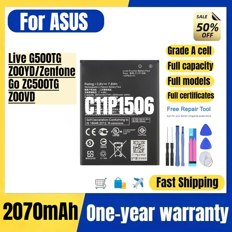 

C11P1506 for ASUS Live G500TG/Z00YD/Zenfone Go ZC500TG Z00VD Phone Battery High Quality High Capacity Battery Replacement Bateri