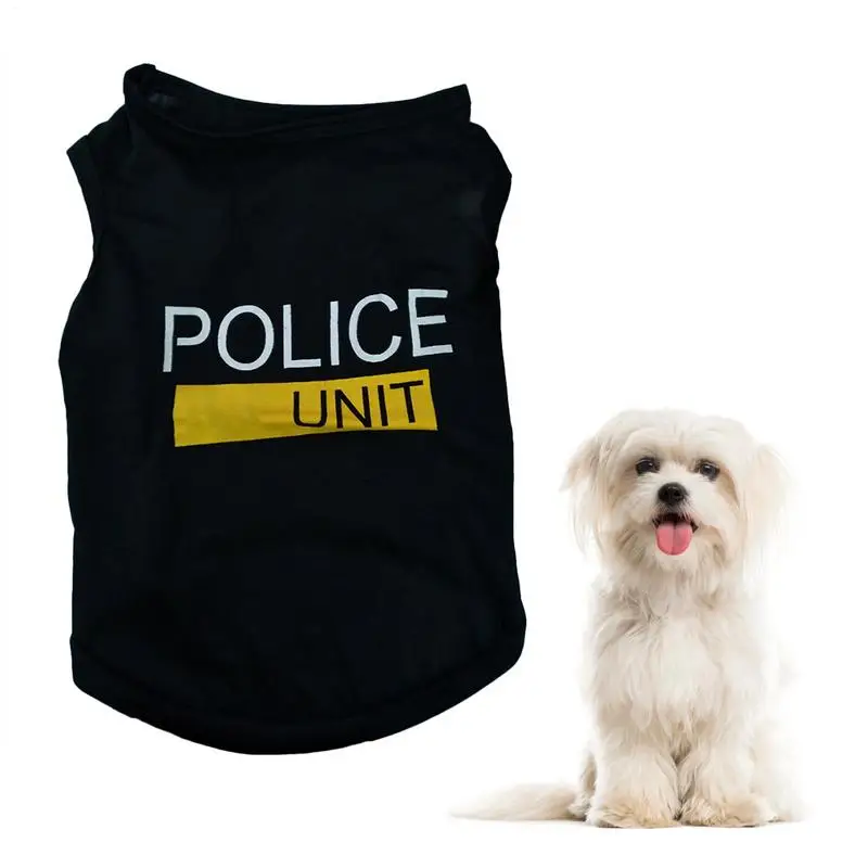 Dog Vest Polices Suit Cosplay Dog Clothes Soft Dog T-Shirt Summer Breathable Vest For Chihuahua, Pomeranian, Pugs, Maltese