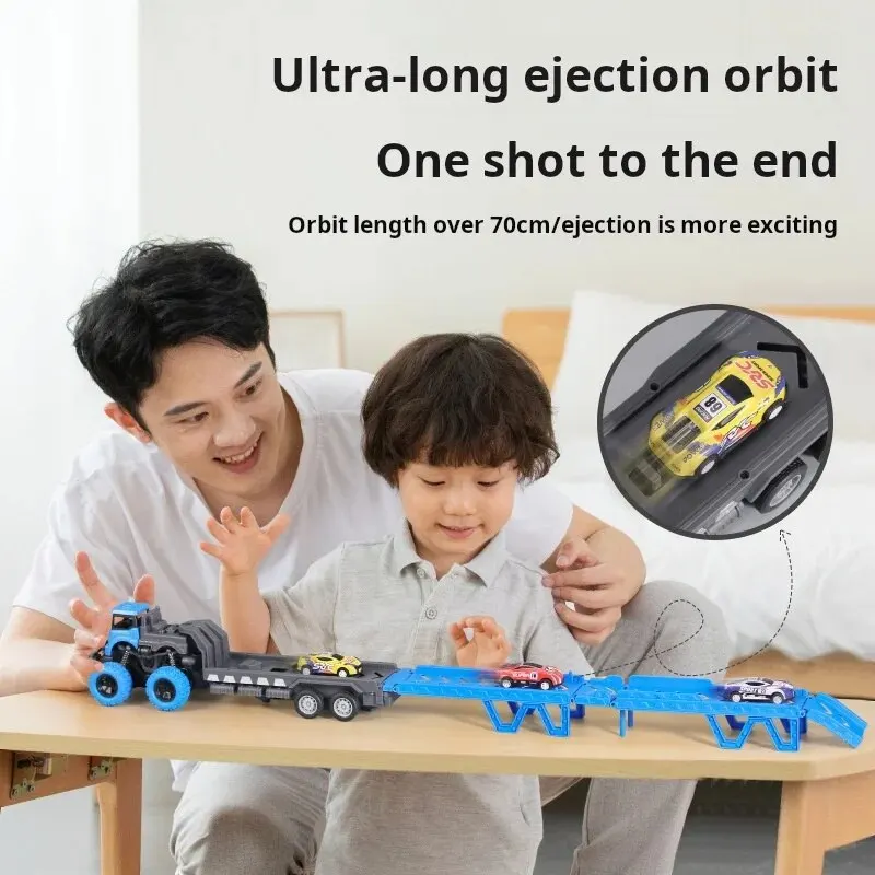 Super Large Catapult Truck Deformation Folding Track Alloy Car Model Storage Transport Vehicle Boy Toys