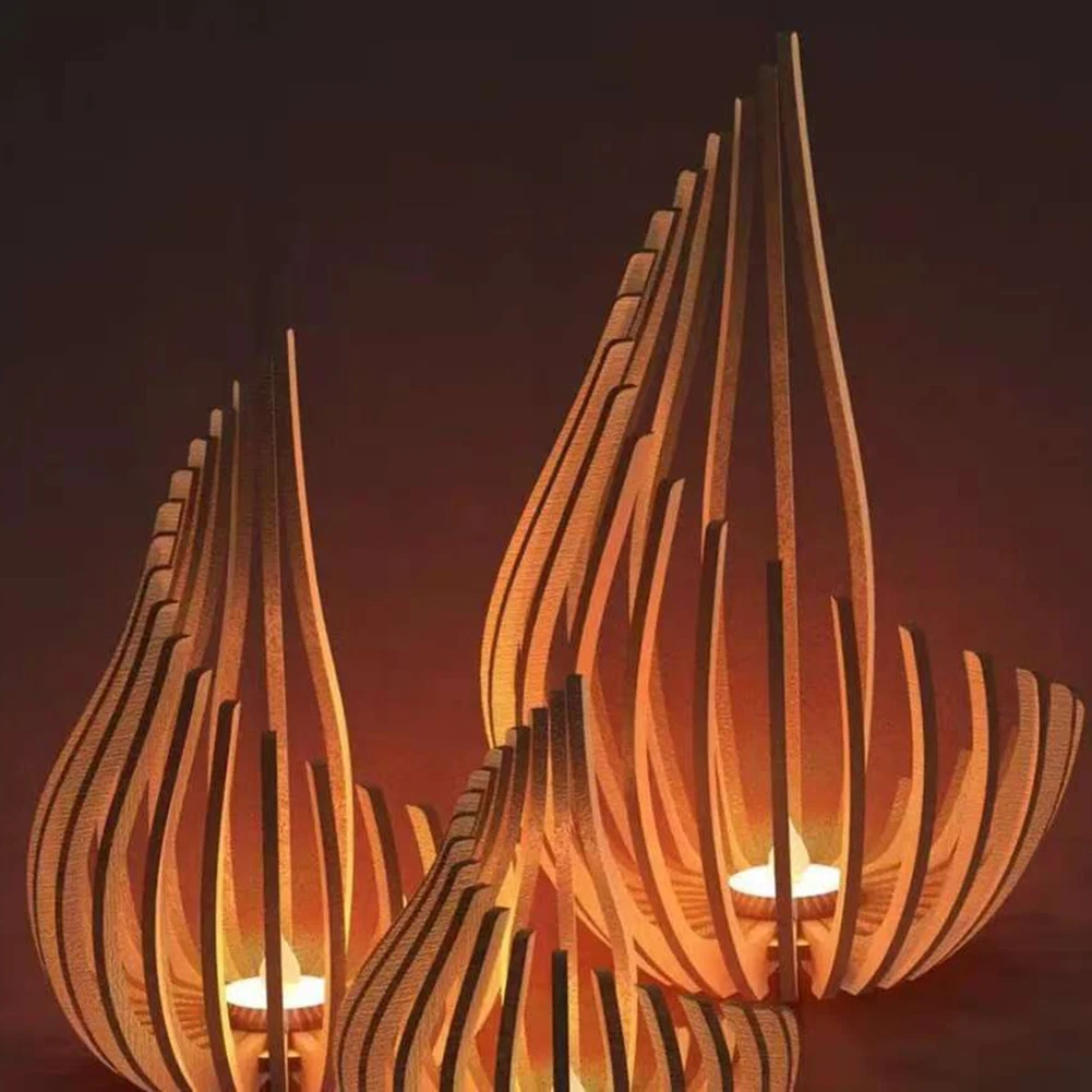 Nordic Wooden Tea Light Holder 2