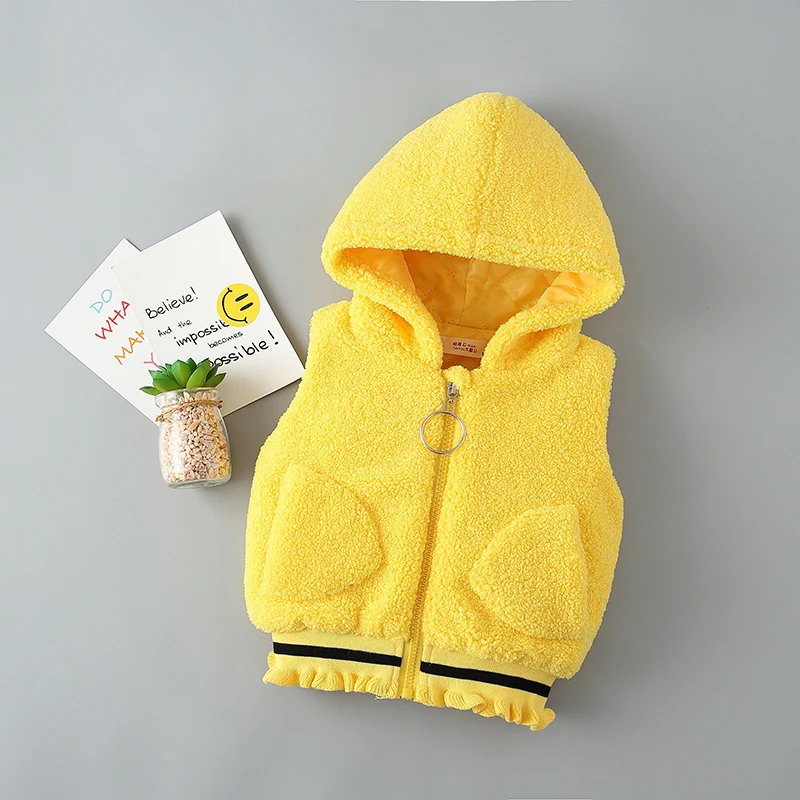 0-5 Years High Quality Spring Autumn Girl Vest Jacket New Woolen Solid Kid Children Clothing Baby Girl Outerwear Coat