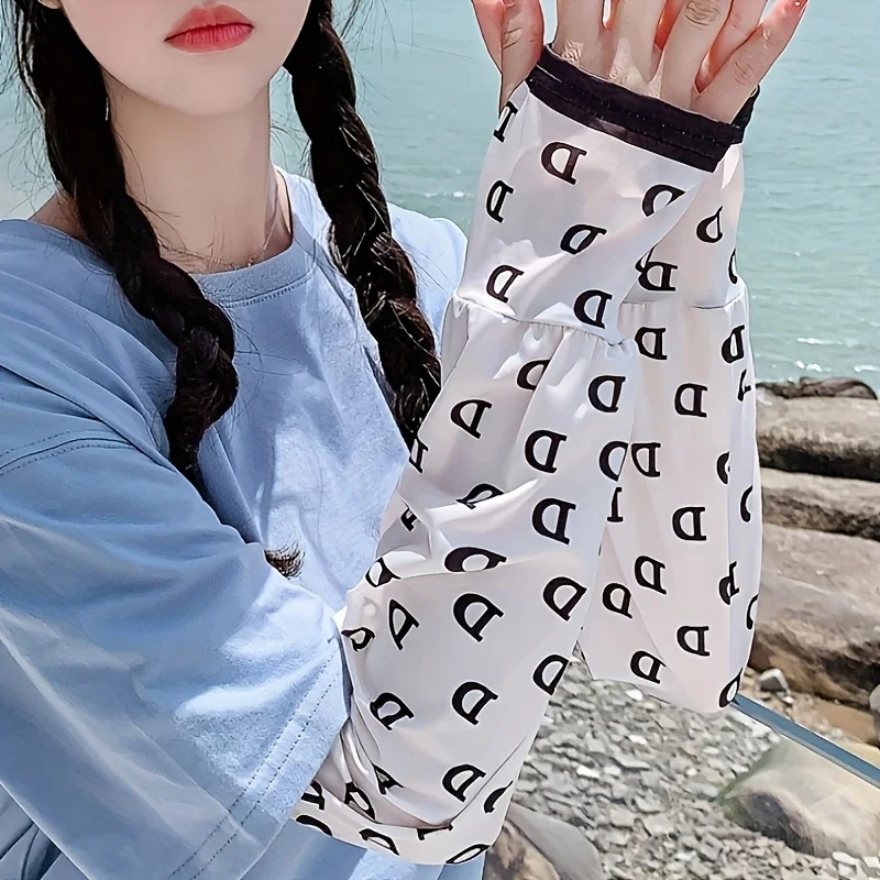 أكمام فضفاضة واقية من الشمس للصيف من الحرير الجليدي، أكمام واقية للذراع لركوب الدراجات في الهواء الطلق ومضادة للأشعة فوق البنفسجية، أكمام ثلجية للرجال والنساء