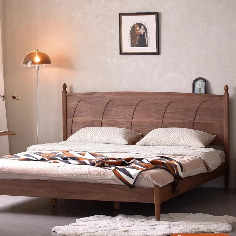 

Nordic, cherry wood, furniture, master bedroom, double, backrest, queen bed