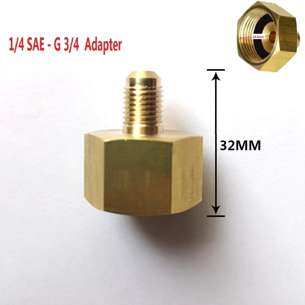 1PCS Car Air Conditioner Brass Adapter R134A 1/4 SAE Quick Couplers To G3/4 SAE For Air Conditioning Adapter Quick Coupling