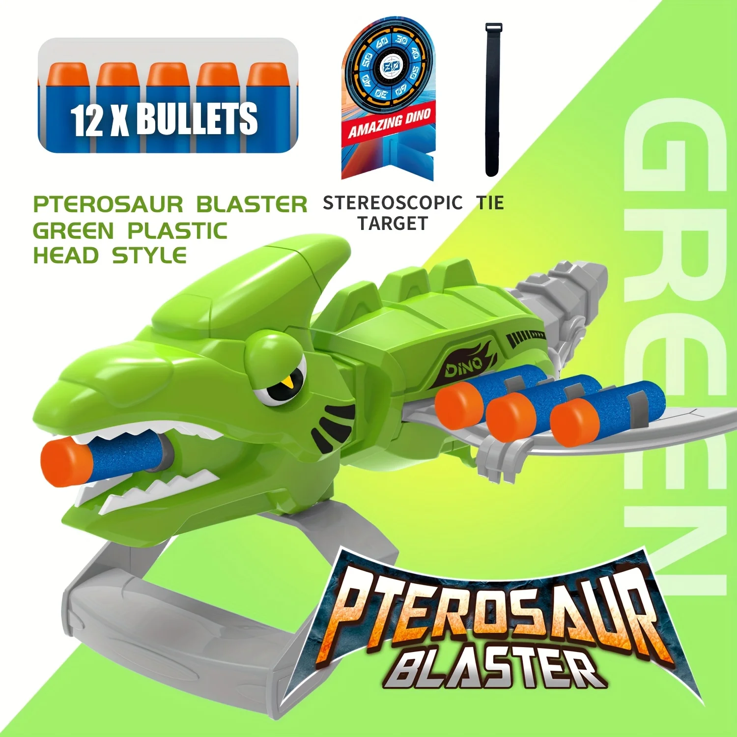 

Pterosaurus Blaster Toy Launcher with Soft Foam Darts - Durable Plastic Dinosaur Toy for Youngsters Interactive Outdoor Play Toy