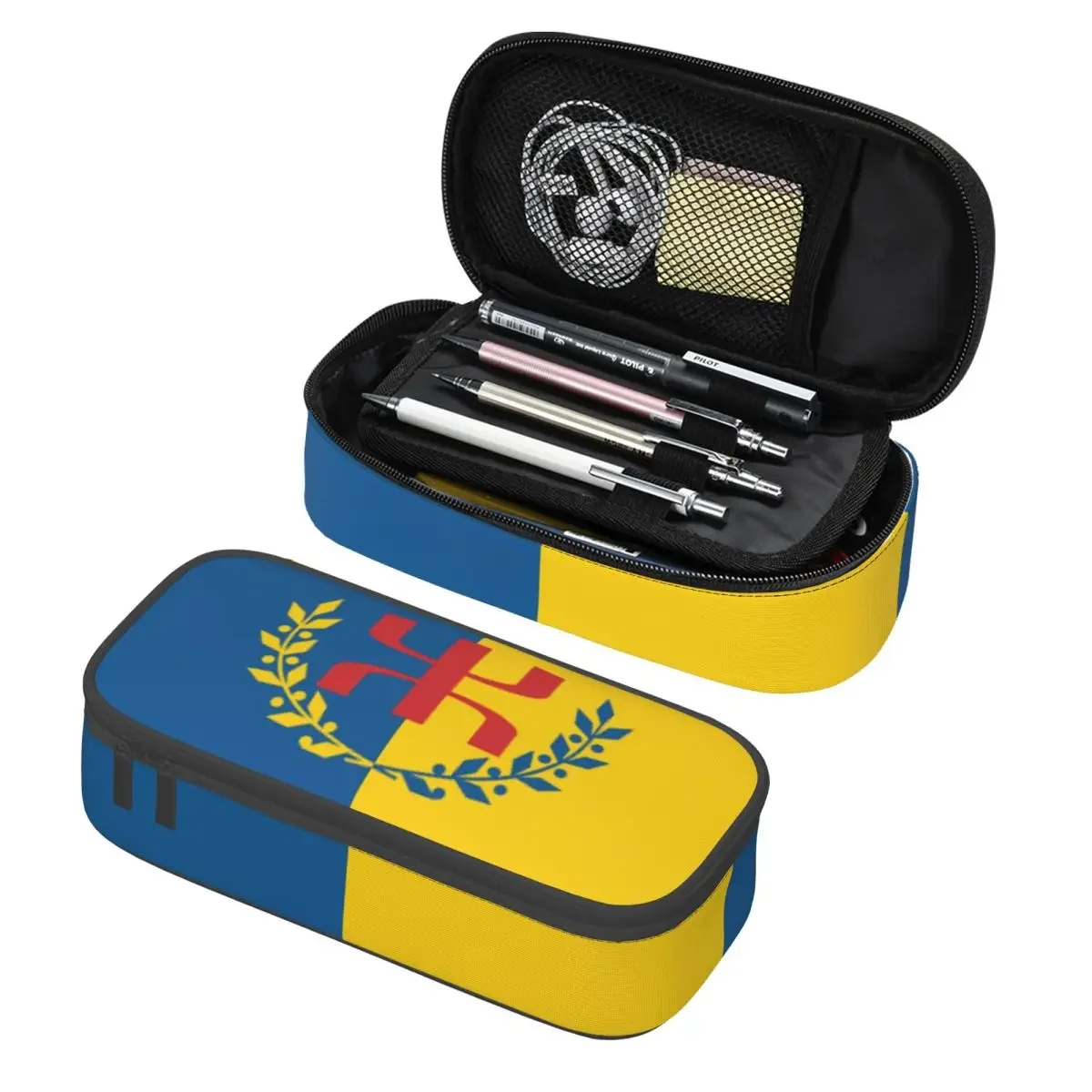 

Custom Kawaii Kabyle Amazigh Flag Pencil Case for Boys Gilrs Big Capacity Berber Proud Pencil Box School Accessories