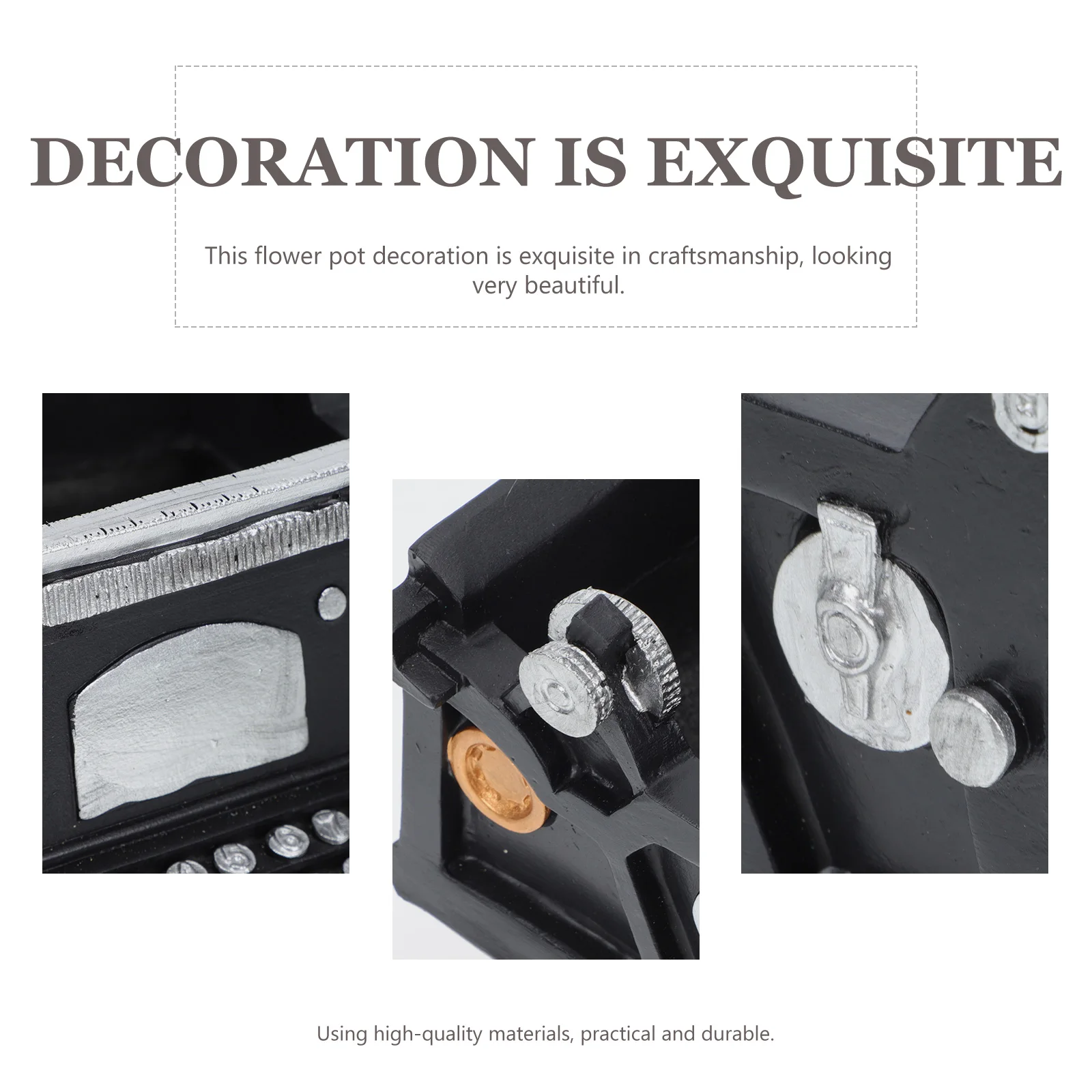 

Sturdy Resin Typewriter Flowerpot Reusable Planting Pot for Living Room Bar Decor Greenery Display Container Home Flower Pot