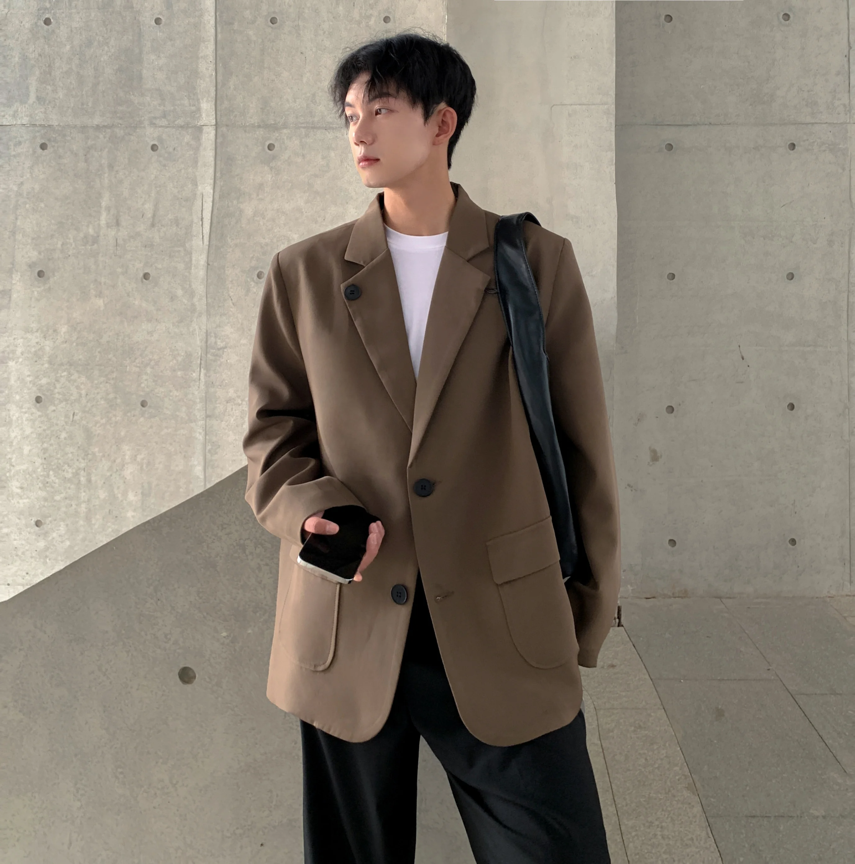 2023 Autumn New Leisure Blazers Men Trendy Casual Suit Jackets Male Daily Ins Streetwear Simple Korean All-match Suit-tops