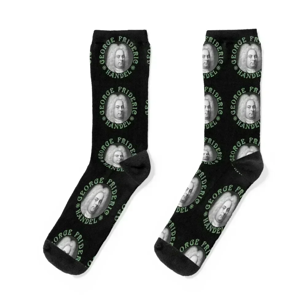 

George Frideric Handel - Green Socks Hiking boots colored Christmas anti slip football Male Socks Women's