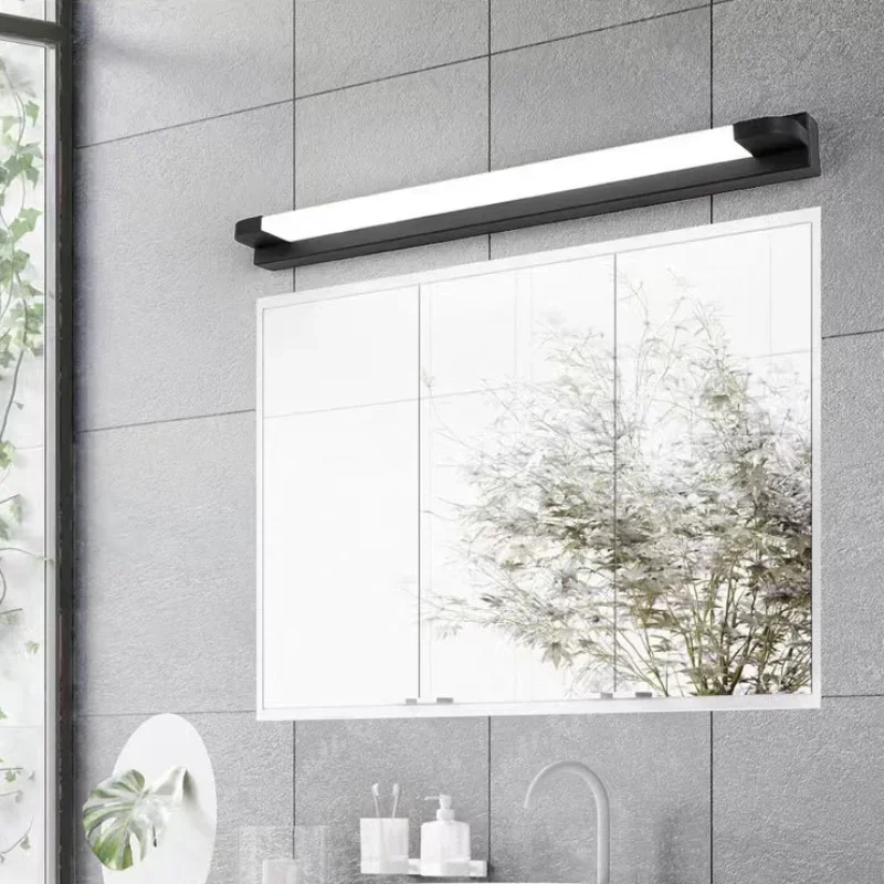Modern Wall Lamp Minimalist Bathroom Black White LED Lights Strip Mirror Lamp Bathroom Lamp Simple Mirror Front Light Sconce