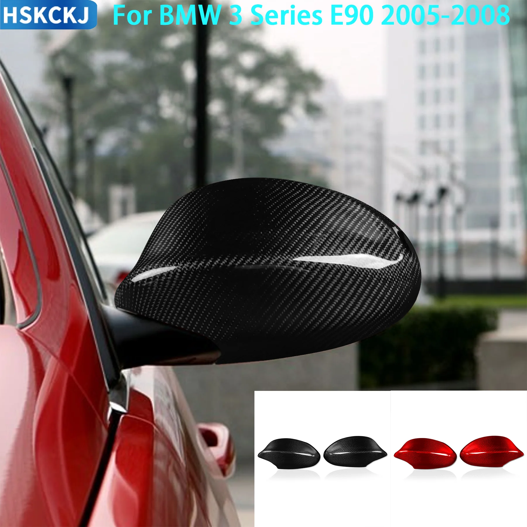 

Rearview Mirror Cover Decor Panel Cover Real Carbon Fiber Car Exterior Accessories Renovation FOR BMW 3 Series E90 2005-2008