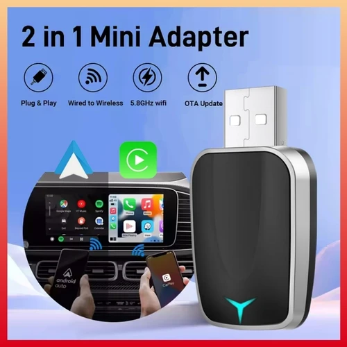 Adaptador Inalámbrico Carplay Android Auto 2 En 1, Dongle