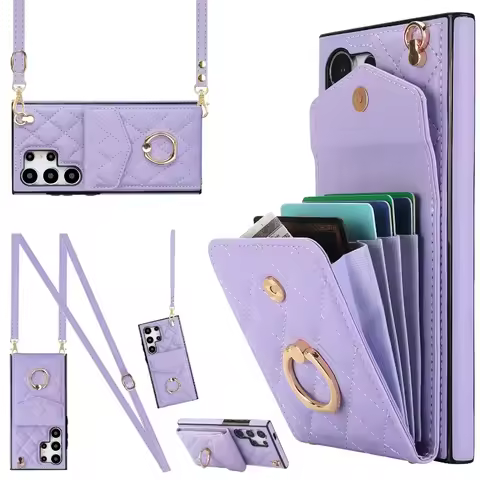 Crossbody Phone Case for Samsung Galaxy S23 S21 FE S25 Edge S24 Ultra S22 Plus A16 A55 A15 A14 A54 Wallet with Card Holde Cover