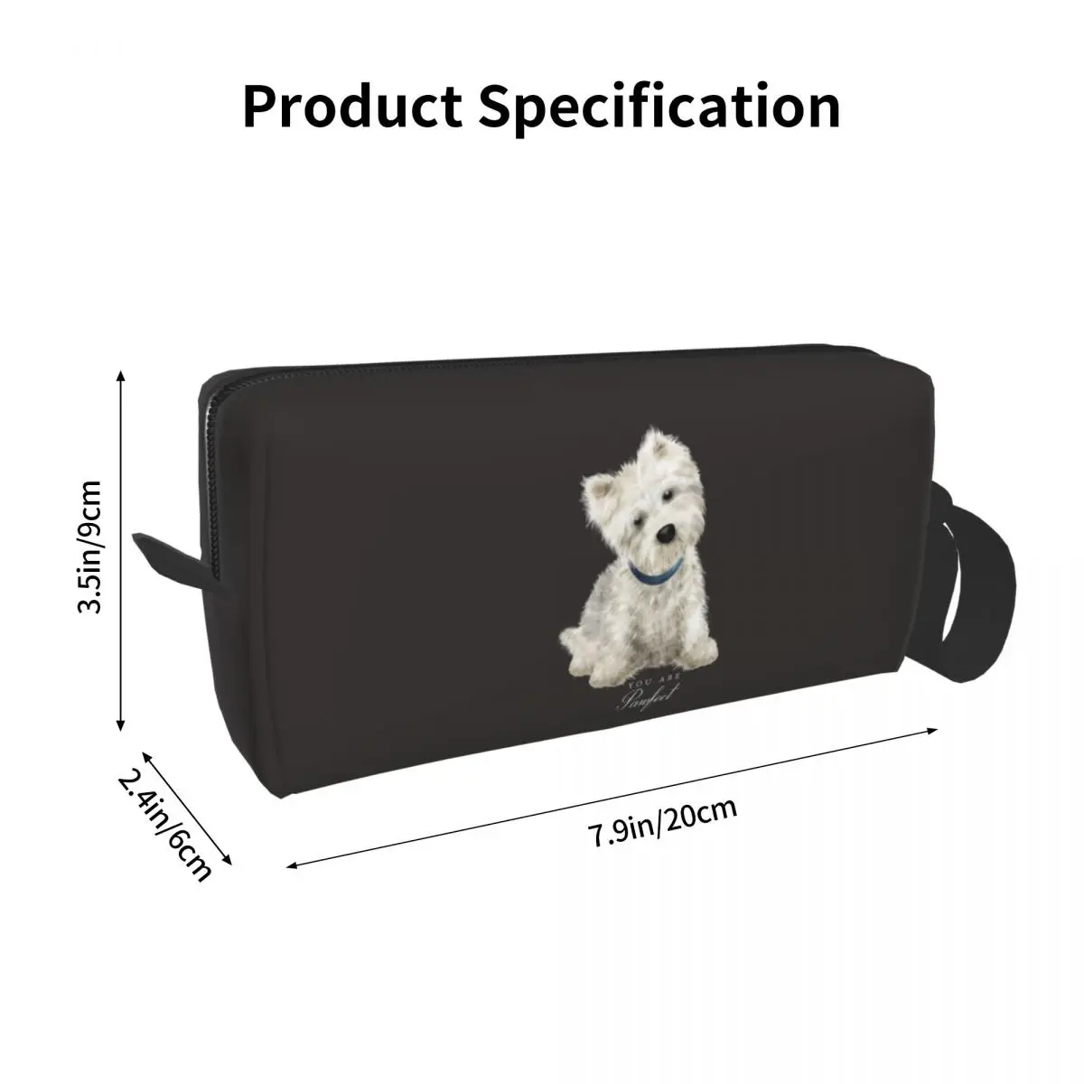 Westie-Bolsa de cosméticos West Highland Terrier para mujer, neceser de viaje resistente al agua para cachorros, organizador de artículos de aseo, Merch