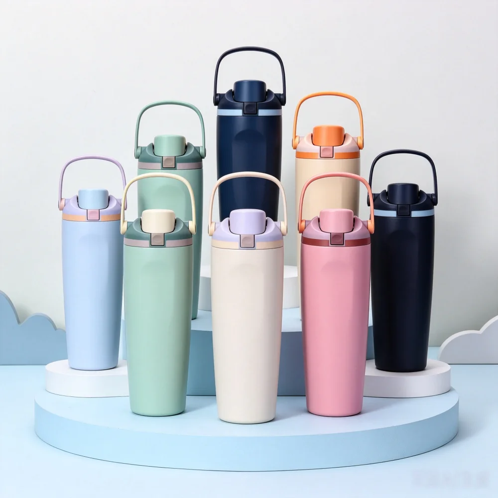 30oz Stainless Steel Vacuum Insulated Water Bottle Straw Lid Double Wall Thermal Travel Mug Kee... product image