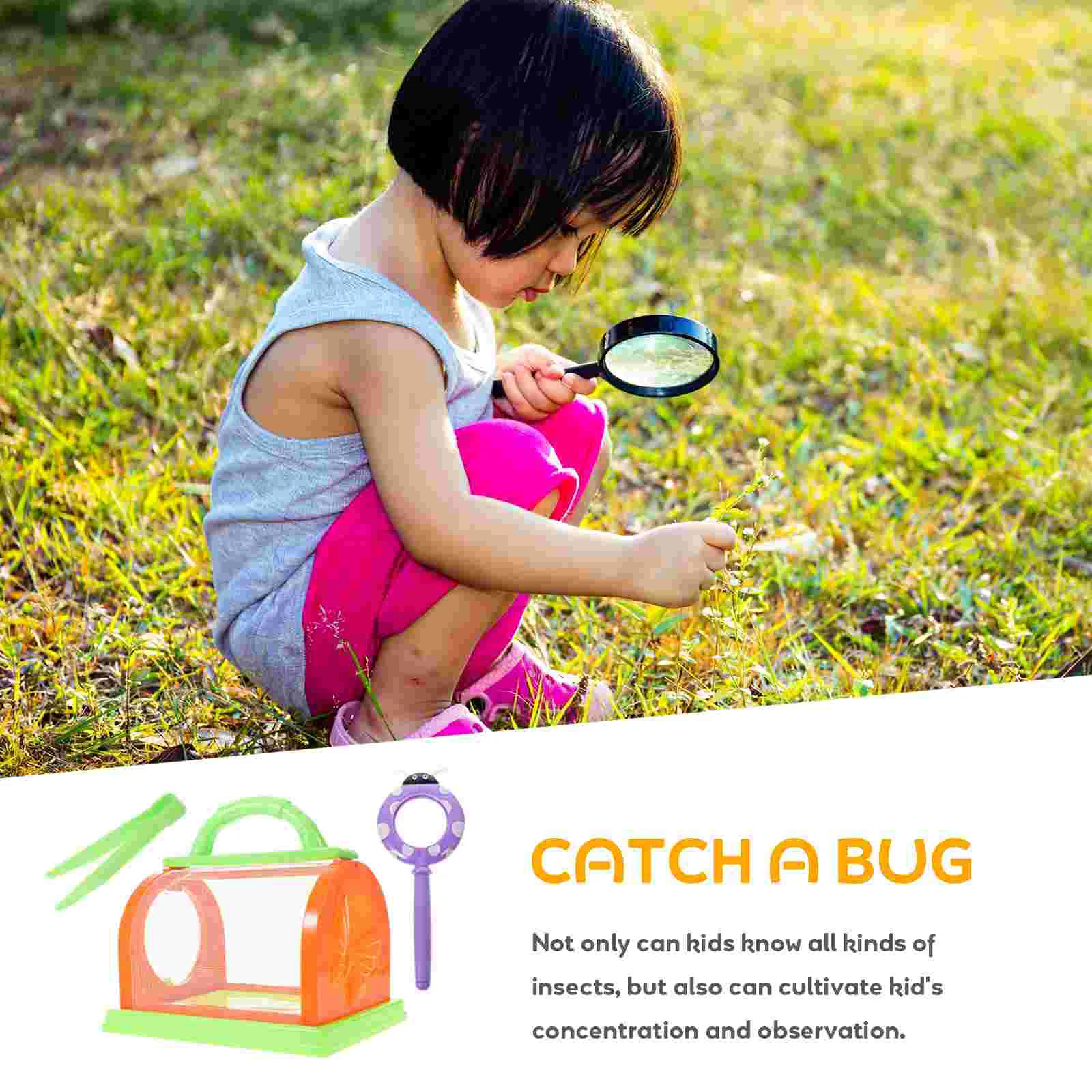 1 Set Bug Bungalow Insect Catching Kit Bug Toys Insect Cage With Carrying Handle Portable Bug House Dragonfly Cage Outdoor