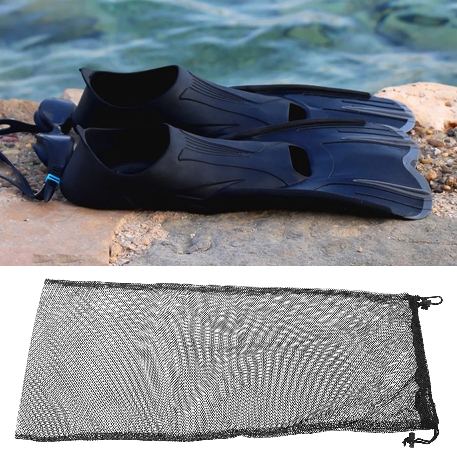 

Mesh Scuba Gear Bag for Large Capacity Breathable Nylon Drawstring Bag for Snorkeling Diving Swimming Storage