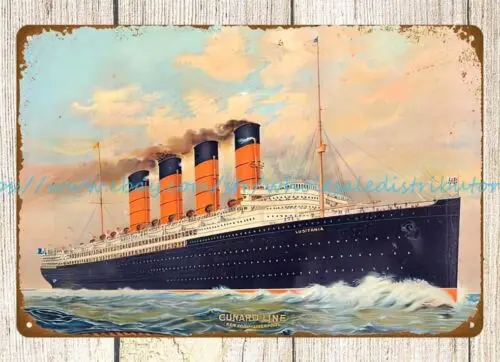 Cunard Steamship Line metal tin sign wall decor