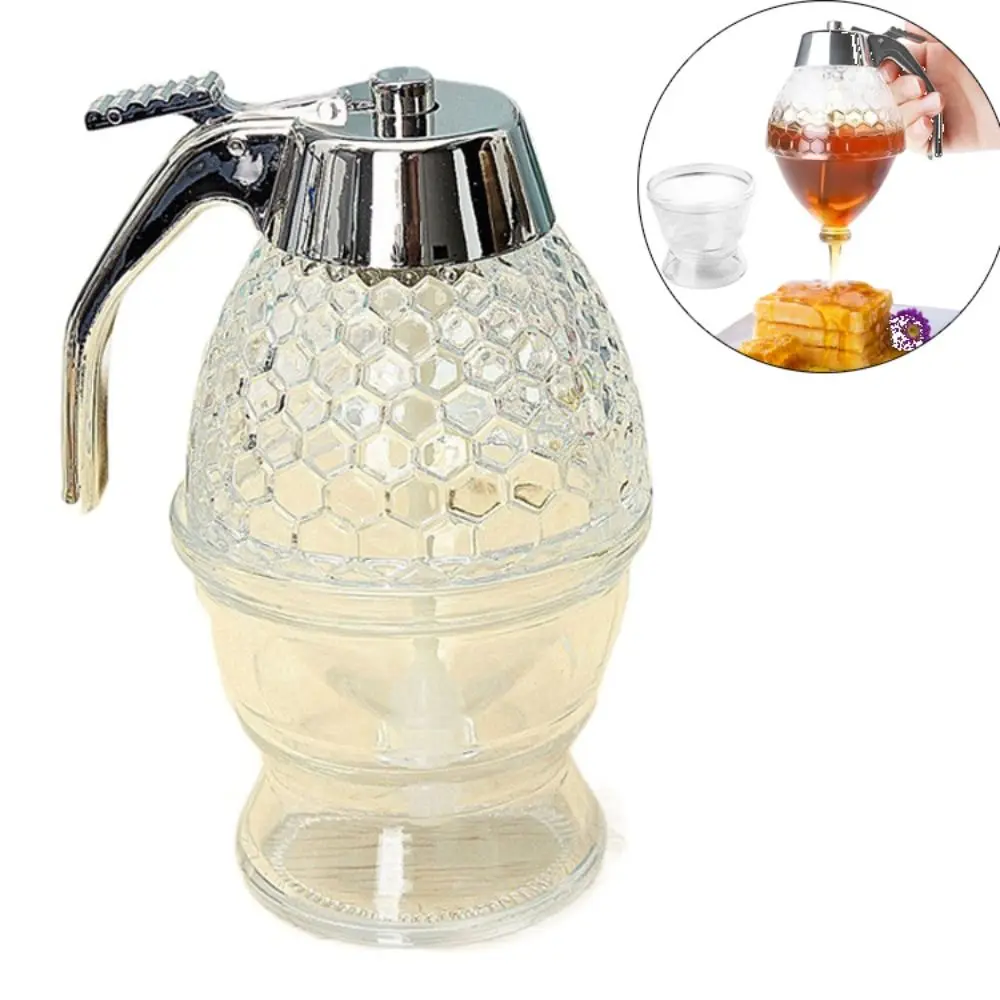 

High Quality Drip-Free Honey Pot Honeycomb Design Durable Honey Dispenser Juice Syrup Cup Tea Time