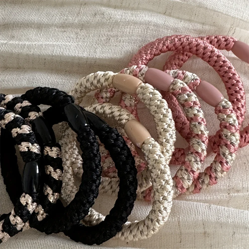 5pcs Hair Ties Twisted Knitted Rubber Bands Basic Elastic Hair Band Durable Ponytail Holder Women Hair Accessories image 4