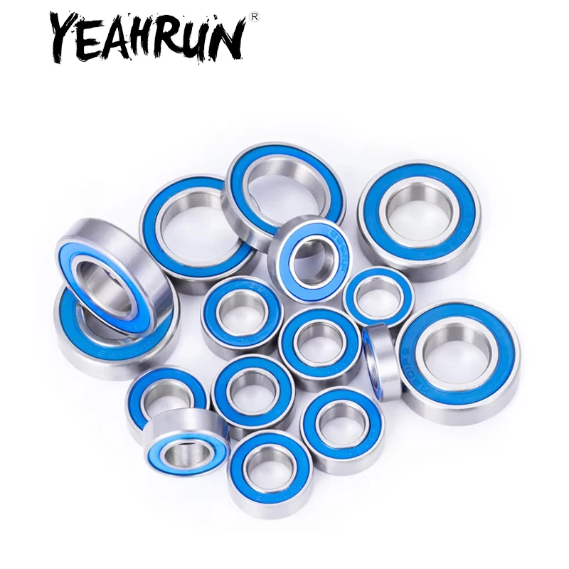 

YEAHRUN 16PCS Blue Sealed Ball Bearings 8x14x4mm 12x24x6mm for 1/6 AXIAL SCX6 AXI05000 RC Car Truck Upgrade Parts