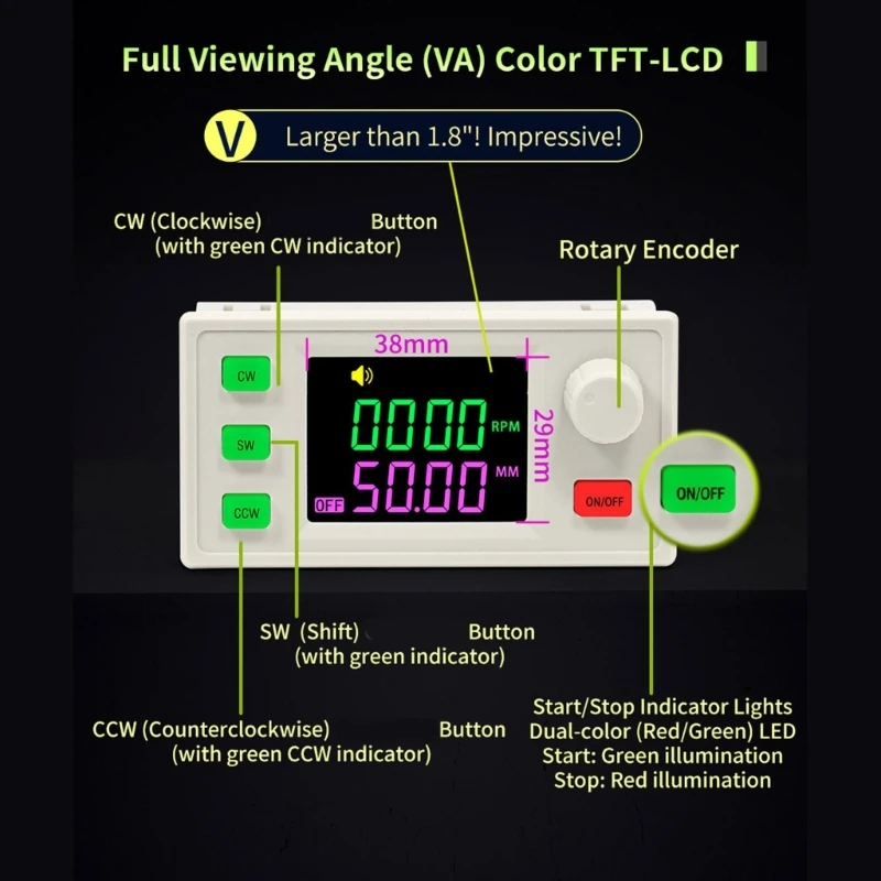 2 Phase 4 Wire Stepper Motor Controll Driver Configurable Motion Settings Professional Large Display Industrial Grade M4YD