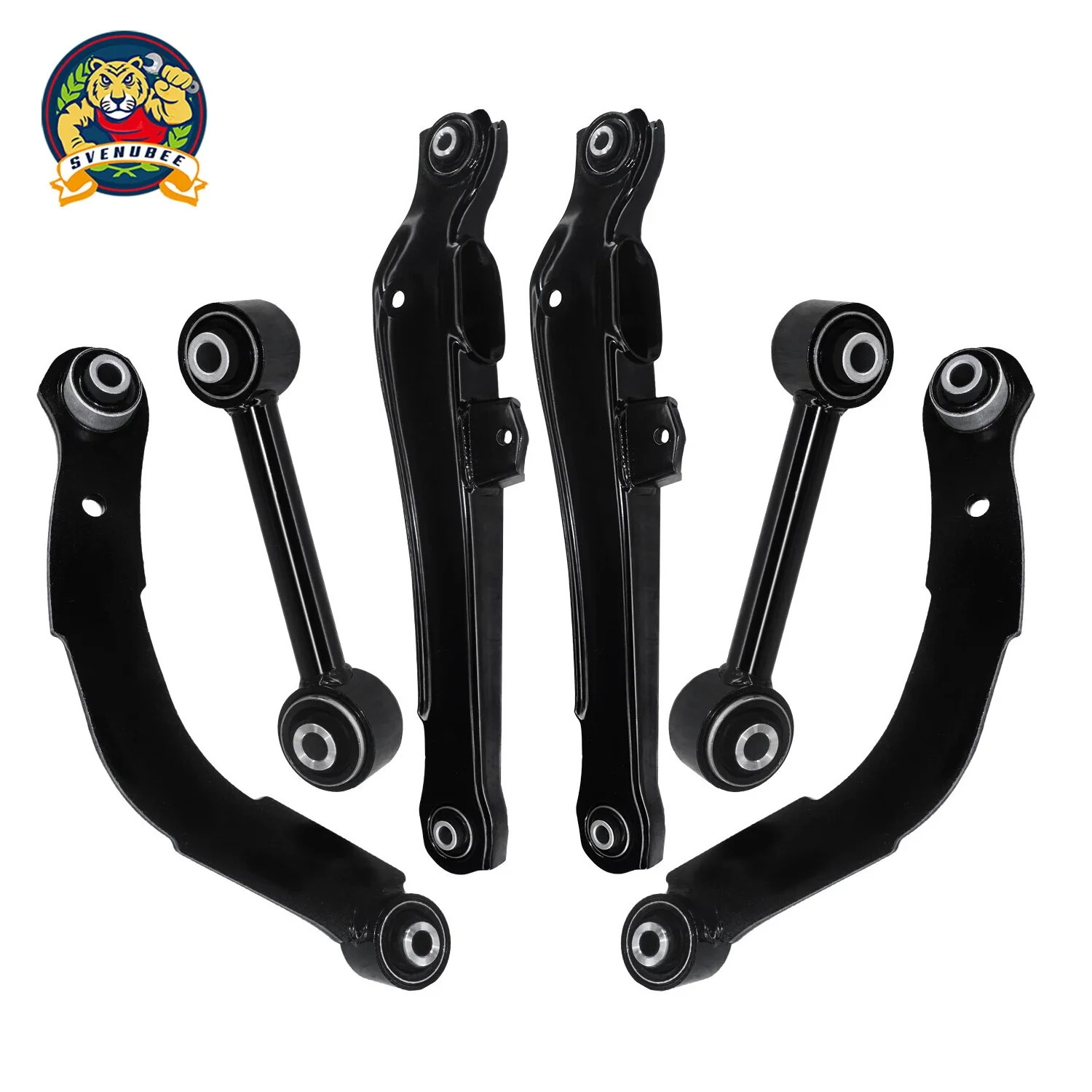 Svenubee 6pcs Rear Upper Lower Suspension Kit Control Arms Lateral Links for Jeep Patriot Compass Dodge Caliber 2007 2008 - 2017