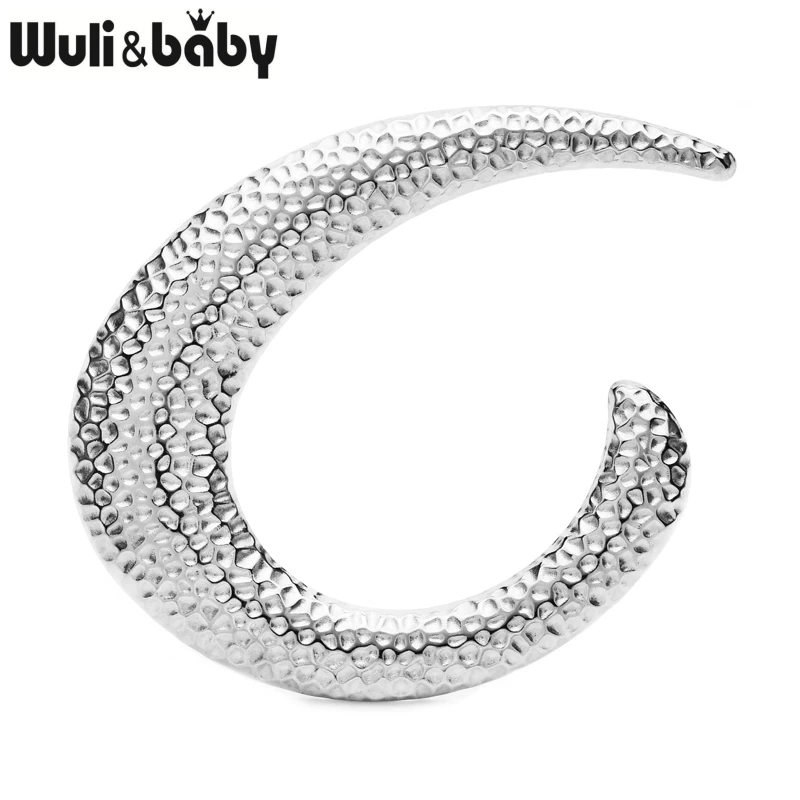 Wuli&baby Stainless Steel Geometric Brooches For Women Men 2-color Easy-match Cool Brooch Pins Gifts