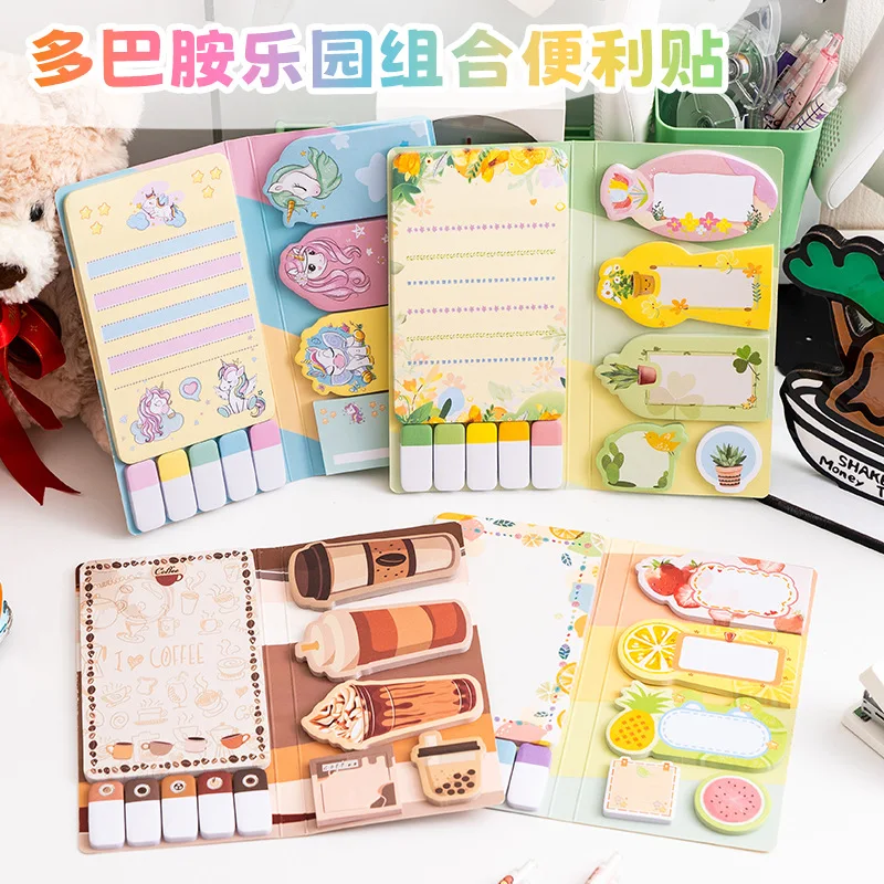440sheets Combination  Notes Multifunctional Sticker Cartoon  Categorization Label Sticky Cute Hand Account Decorative Sticker