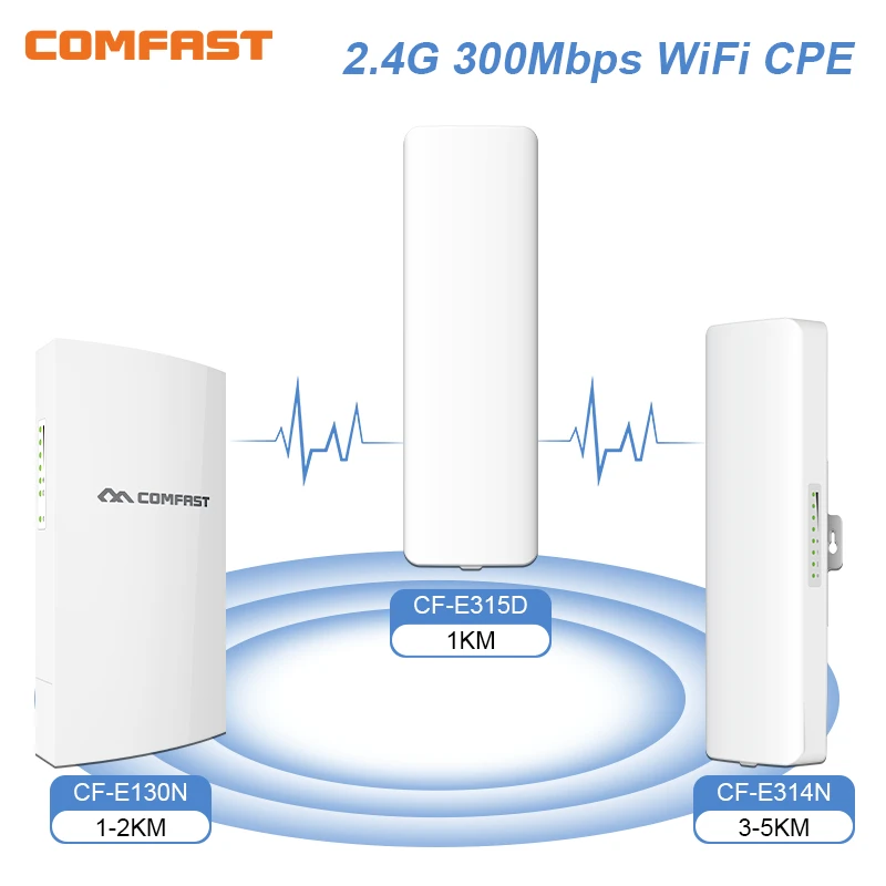 

2pcs 2.4G 300Mbps Wireless WiFi Bridge Outdoor Router 1KM 5KM Long Range Extender AP Repeater Waterproof WiFi CPE Amplifer