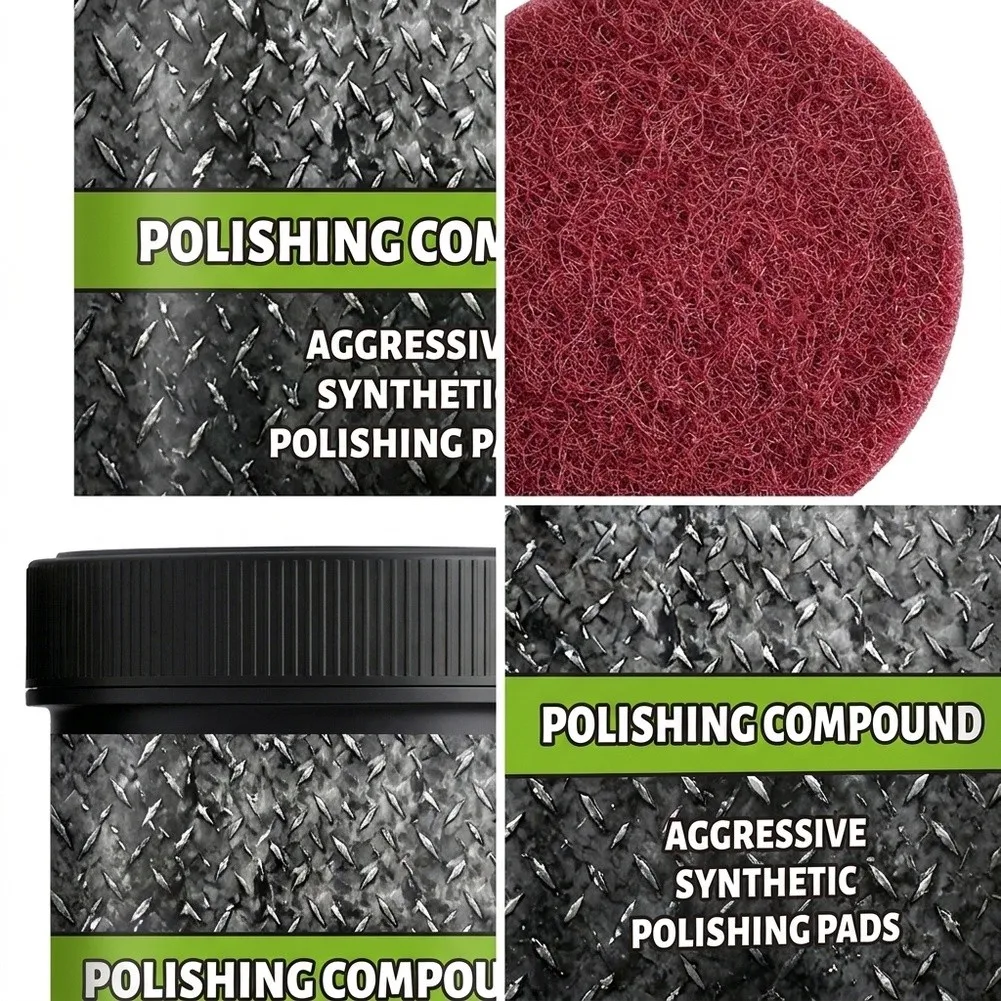 Multi-Material Scratch Remover Polish with Synthetic Pads for Metal Stone Plastic and Ceramic Restores Original Luster
