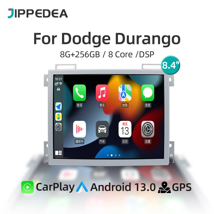 CarPlay Android 13 GPS Navigation 4G LTE Stereo Car Radio For Dodge Challenger Charger Durango RAM 1500 2500 Jeep Grand Cherokee