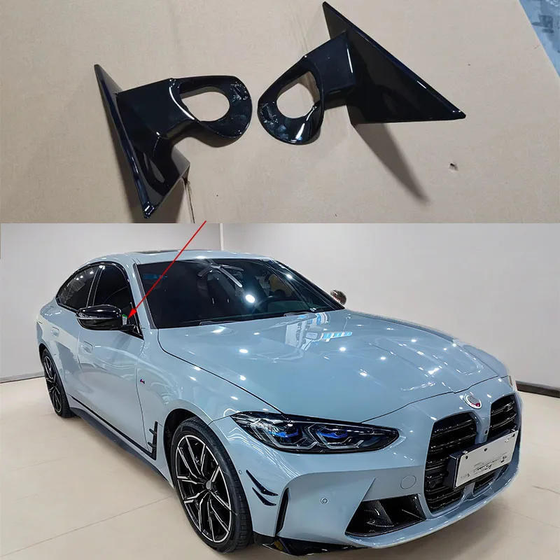 Suitable for BMW 4 Series G26 Model. Black Triangular Decorative Cover for Rearview Mirror Bracket.
