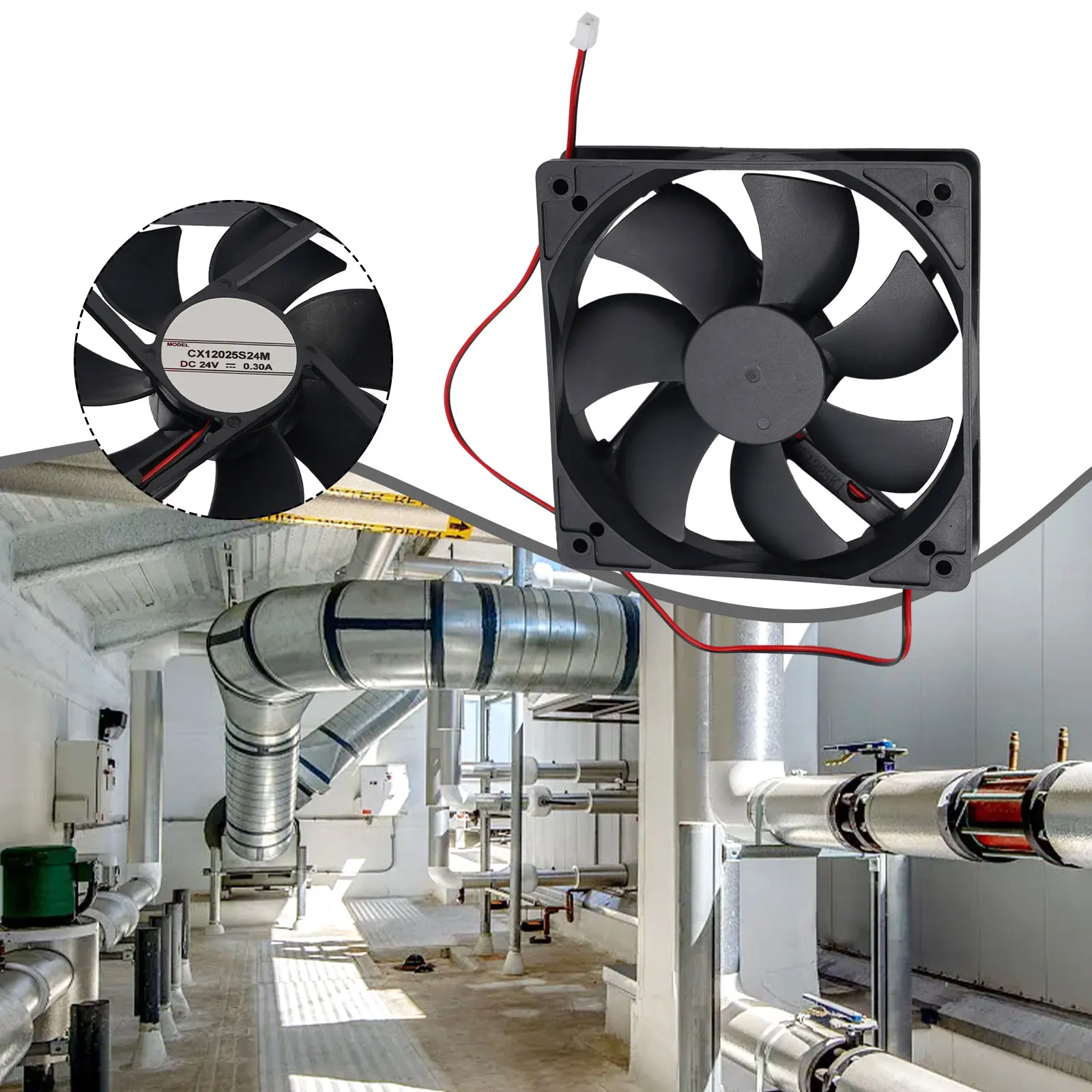 Computer Case Fan Cooling Fan 110CFM 12025 12V/24V 3000r/min Dual Ball Bearing Easily To Install Increase Air Flow