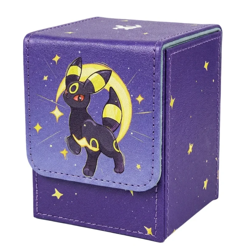 

New PTCG Umbreon Diy Magnetic Leather Board Game Card Box OPCG DTCG TCG Universal 10.2x7.6x8cm Game Collection Card Storage Box