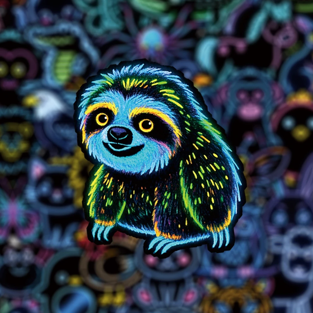 10/30/50pcs Kawaii Neon Light Animals Cartoon Stickers Cute Decoration Sticker Phone Stationery Suitcase Funny Graffiti Decals