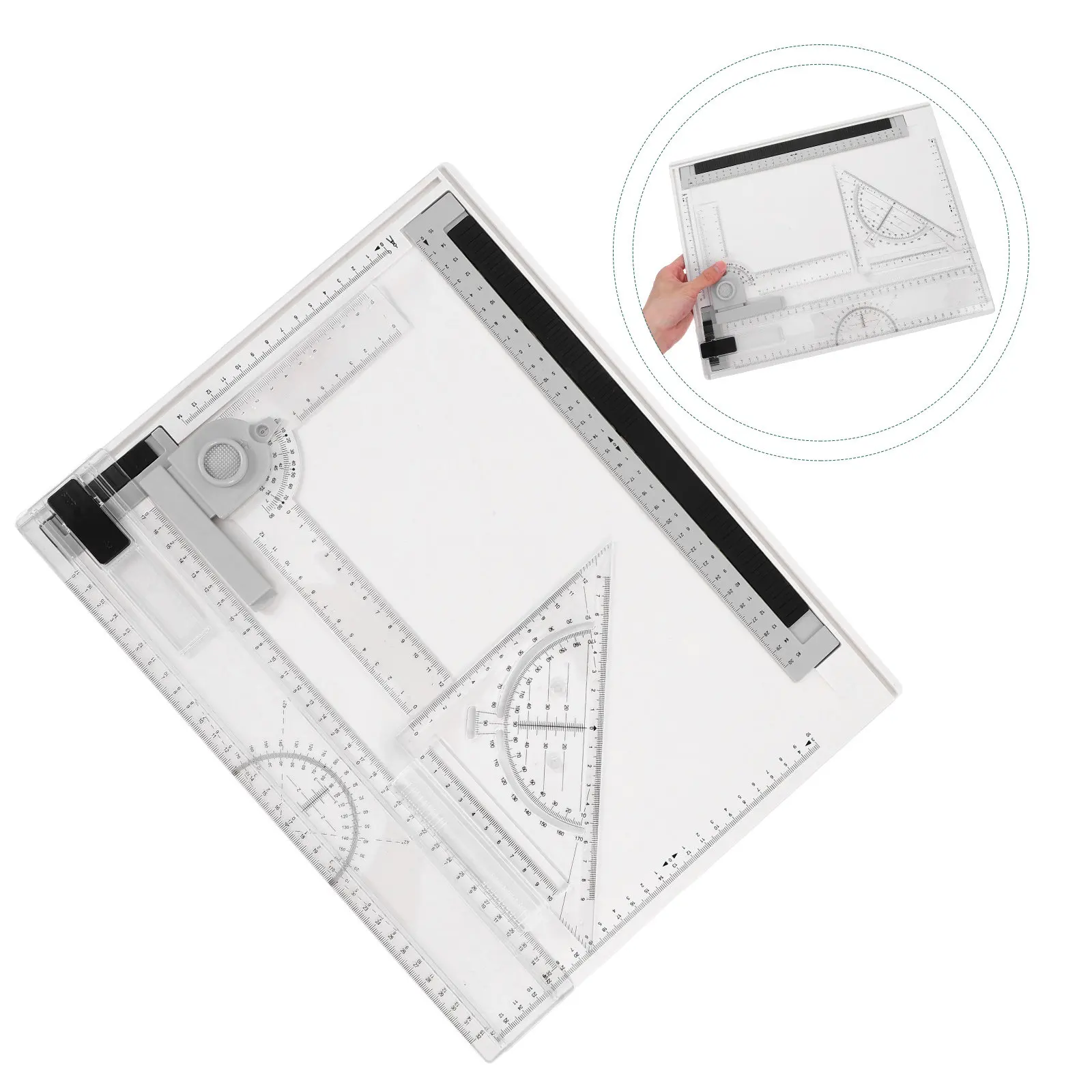 1Set A4 Drawing Board Portable Drafting Board Multi Functional Precise Scales Sketching Architecture Outdoor Travel Drawing
