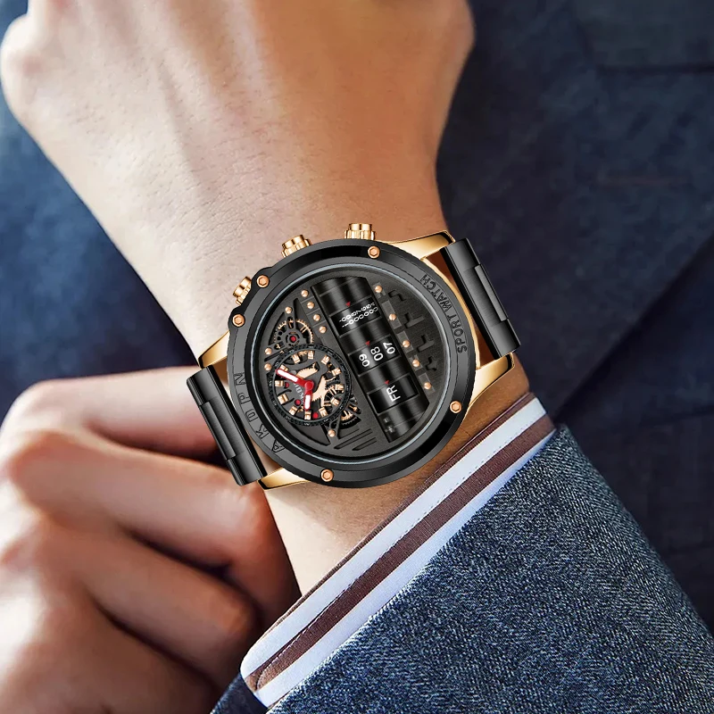 

New Men's Watch Multi-functional Digital Electronics Watches For Men Waterproof Quartz Watch Luminous Men's Watch Montre Homme