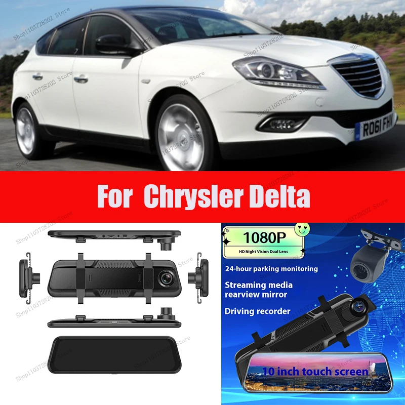 

For Chrysler Delta 4K WIFI GPS Car Dvr Mirror Dash CamDual Lens Dashcam Drive Recorder Stream RearView Mirror IPS Screen Camera