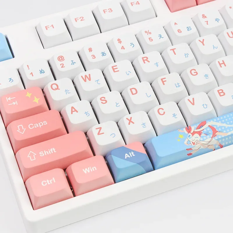 Cartoon Pokémon Sylveon Keycaps Anime Customized XDA Profile PBT Thermosublimation MX Switch Mechanical Keyboard Keycaps