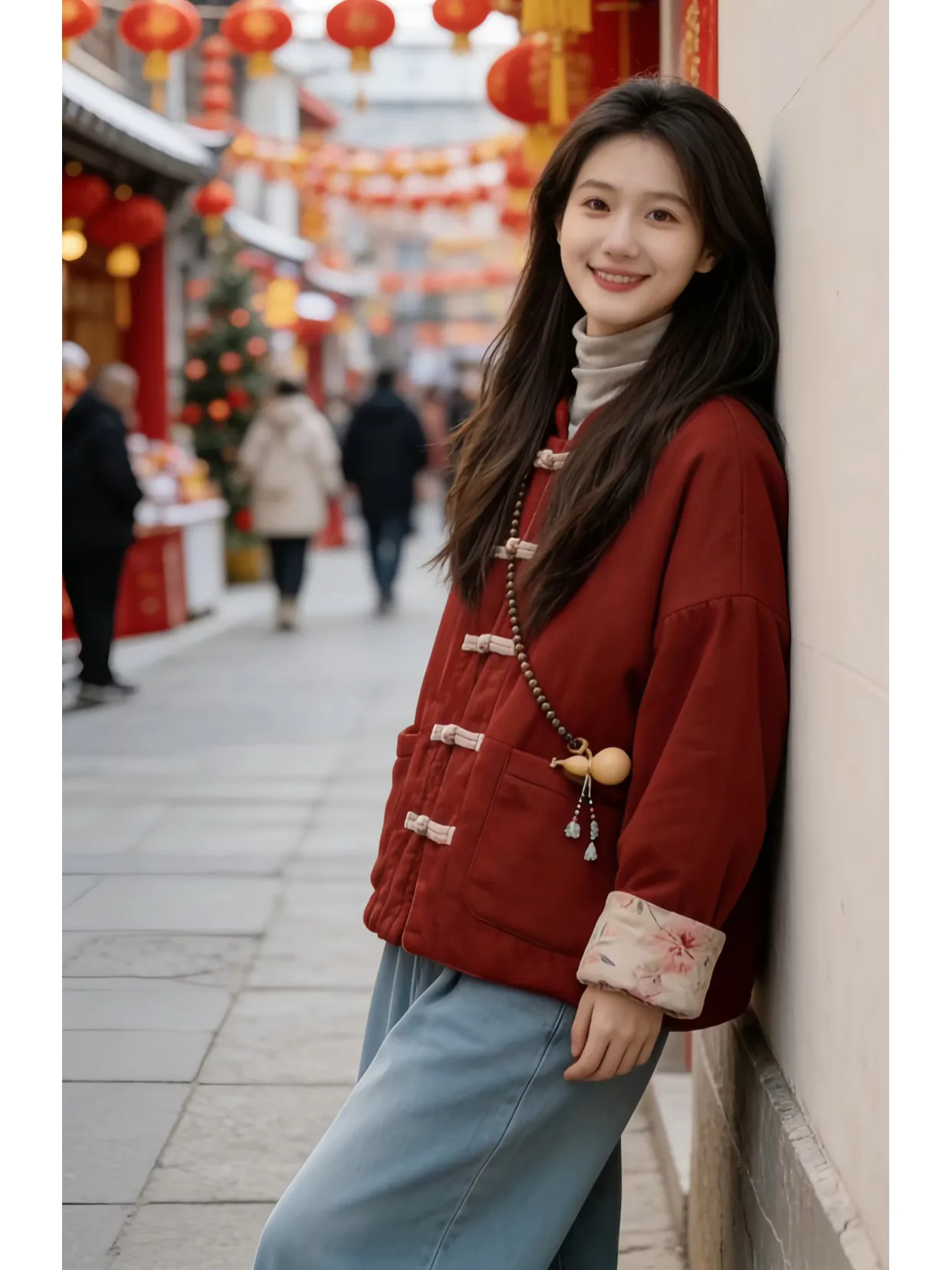 

Красное женское хлопковое пальто National Sle с ретро-принтом, на пуговицах, удлиненное, с воротником-стойкой