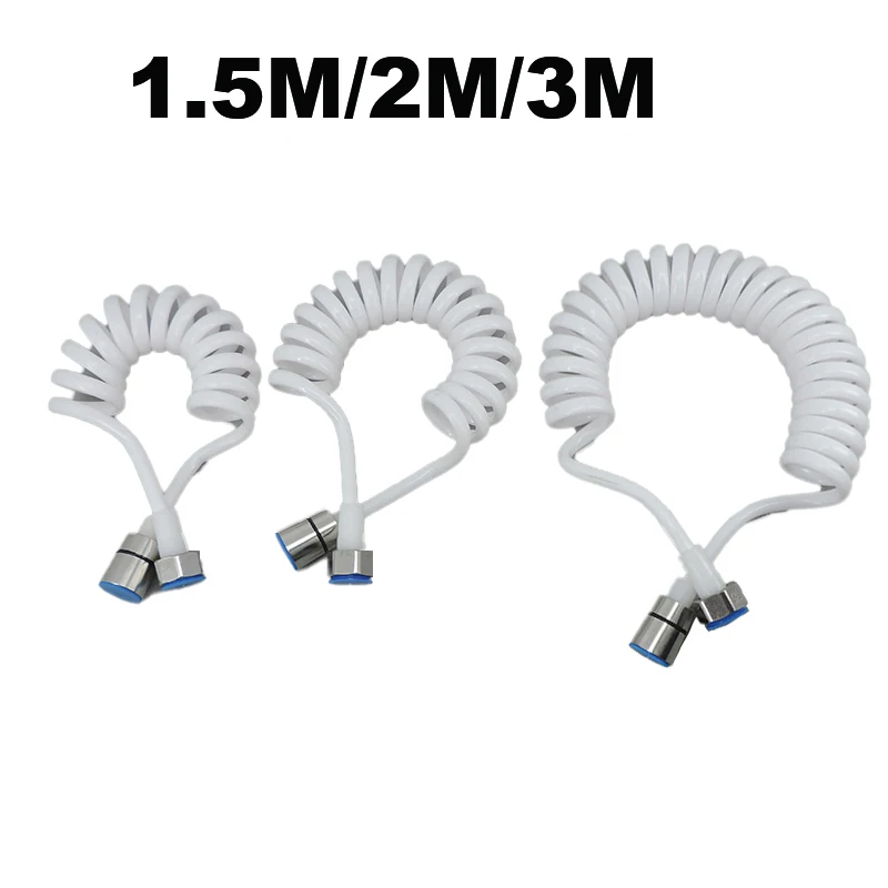 1.5/2/3m white 304 head Flexible Spring Shower head soft Hose tube plastic Water wc Toilet  Sprayer Telephone Line bathroom R23